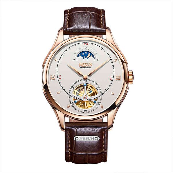 switzerland brand nesun men skeleton automatic business wristwatches moon phase mechanical 50m waterproof relogio masculino, Slivery;brown
switzerland brand nesun men skeleton automatic business wristwatches moon phase mechanical 50m waterproof relogio masculino, Slivery;brown