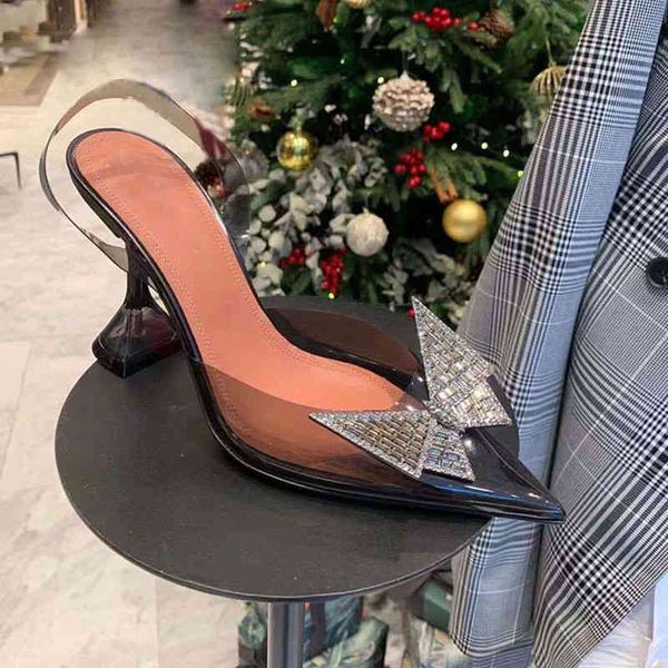 sandals bow sandals women's spring and summer wine cup with fashion shoes, Black