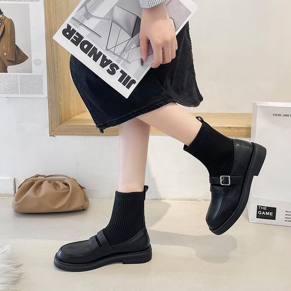 boots 2022 style autumn chunky heel round head retro slip-on women's loafers casual socks shoes british 35--40, Black
boots 2022 style autumn chunky heel round head retro slip-on women's loafers casual socks shoes british 35--40, Black