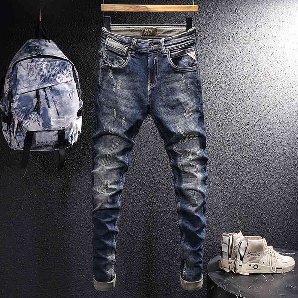 men's jeans street fashion men's jeans worn blue and black washed worn scratched slim fit pants ogx5
men's jeans street fashion men's jeans worn blue and black washed worn scratched slim fit pants ogx5