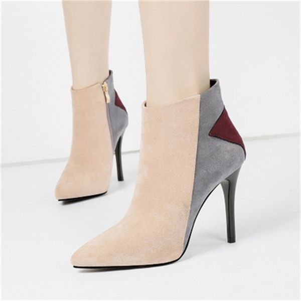 children spring autumn pointed high heels stiletto suede martin nubuck and bare boots womens shoes 201106, Black
children spring autumn pointed high heels stiletto suede martin nubuck and bare boots womens shoes 201106, Black