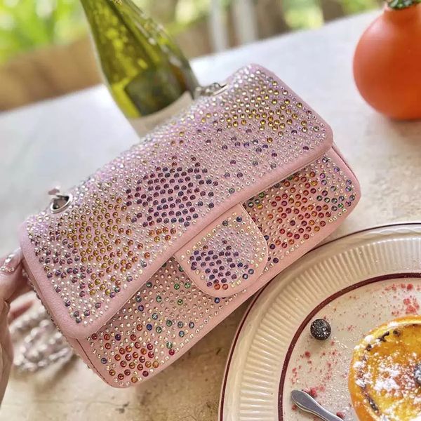 22s glitter multicolor strass designer bag pink calfskin diamonds crossbody bags silver-tone metal chain hardware shimmer rhinestone handbag
22s glitter multicolor strass designer bag pink calfskin diamonds crossbody bags silver-tone metal chain hardware shimmer rhinestone handbag