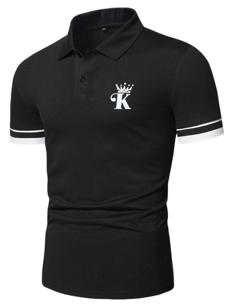 men crown & letter graphic polo shirt 991r#, White;black
men crown & letter graphic polo shirt 991r#, White;black