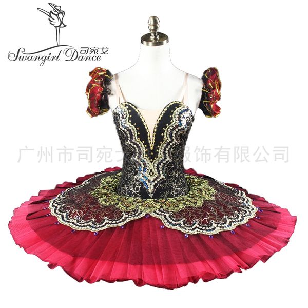 black burgundy professional ballet tutus women la esmeralda performance costume pancake tutu girls bt8941b, Black;red
black burgundy professional ballet tutus women la esmeralda performance costume pancake tutu girls bt8941b, Black;red