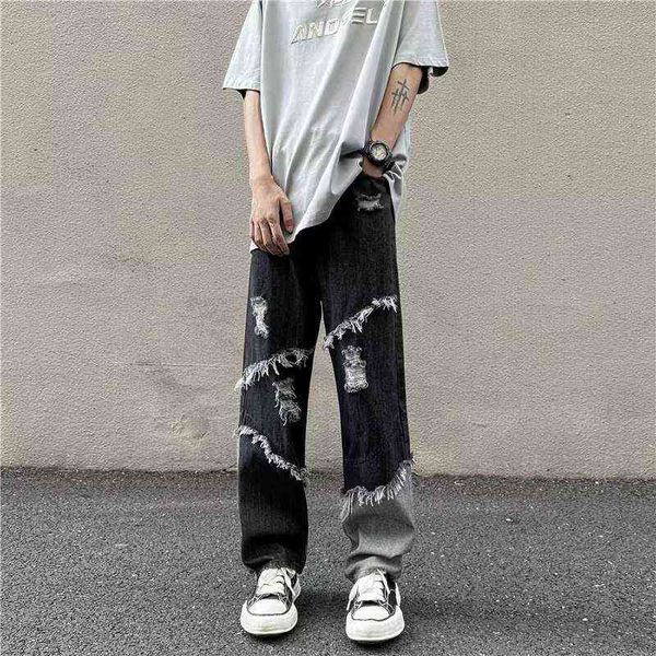 black baggy jeans men fashion casual ripped straight jeans men japanese streetwear hip hop loose hole denim pants mens trousers t220726, Blue
black baggy jeans men fashion casual ripped straight jeans men japanese streetwear hip hop loose hole denim pants mens trousers t220726, Blue