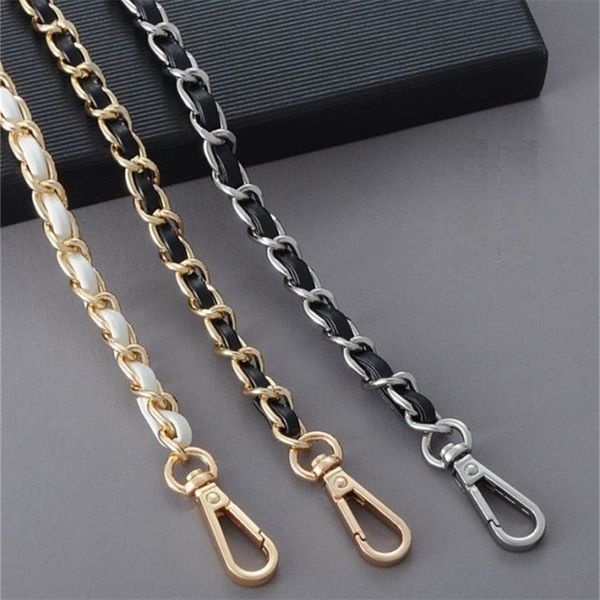 leather handle bag strap purse hardware hand parts chain belt handle 220521, Black 
leather handle bag strap purse hardware hand parts chain belt handle 220521, Black