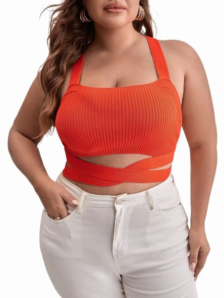 plus crisscross tie back knit l0p8#, Black
plus crisscross tie back knit l0p8#, Black