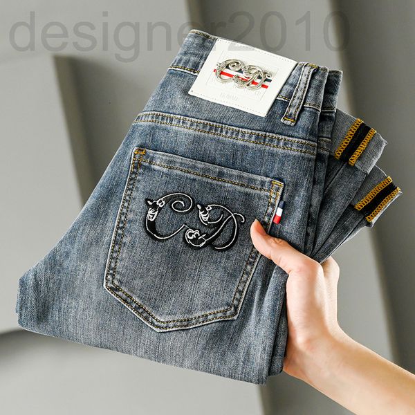 men's jeans designer 2022 spring men's jeans korean version medium waist small foot slim fit light extravagant cotton elastic vers, Blue
men's jeans designer 2022 spring men's jeans korean version medium waist small foot slim fit light extravagant cotton elastic vers, Blue