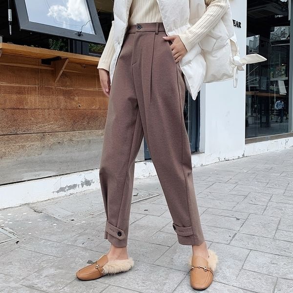 autumn winter women anklelength harem pants warm elastic waist woolen pants female pencil pants casual trousers y200113, Black;white
autumn winter women anklelength harem pants warm elastic waist woolen pants female pencil pants casual trousers y200113, Black;white