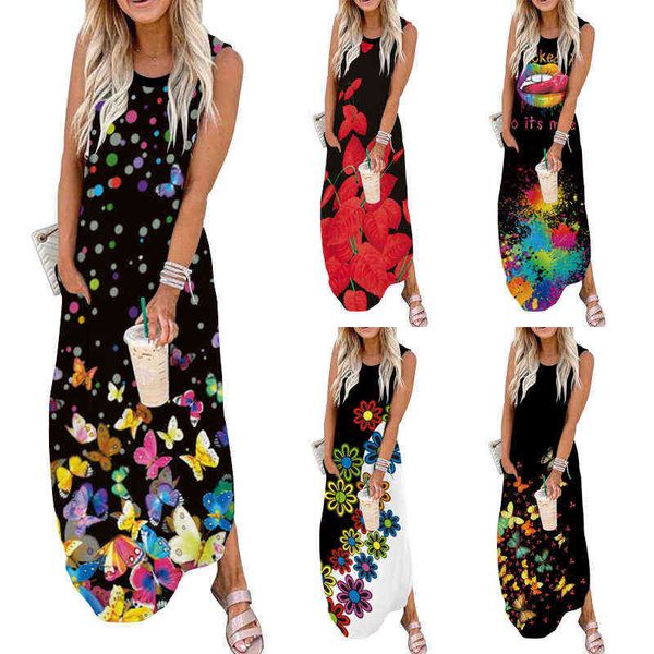 luxury designer women's dresses 2022 digital print long loose pocket sleevels split dresses, Black;gray
luxury designer women's dresses 2022 digital print long loose pocket sleevels split dresses, Black;gray