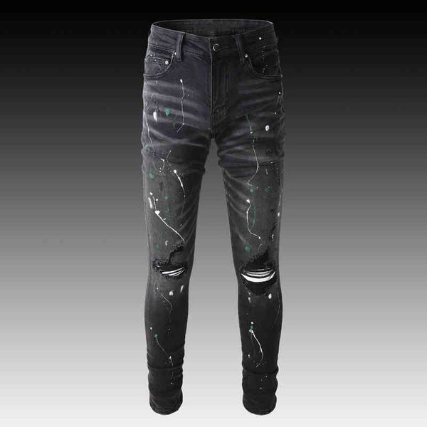 men's jeans spring black jeans with holes men's fashion brand slim fit small feet scraped beggars' pants the same style as kw, Blue
men's jeans spring black jeans with holes men's fashion brand slim fit small feet scraped beggars' pants the same style as kw, Blue