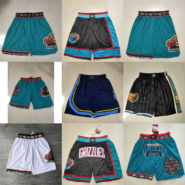 memphis''grizzlies''men throwback basketball shorts pocket, Black