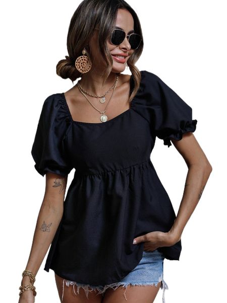 tie backless puff sleeve peplum blouse 64vv#, White
tie backless puff sleeve peplum blouse 64vv#, White