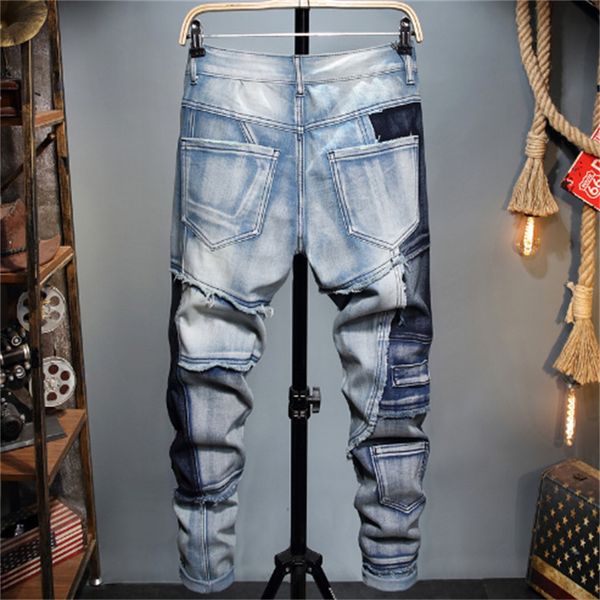 mens jeans for guys rip slim fit skinny man pants orange star patches wearing biker denim stretch cult stretch motorcycle trendy long straig, Blue
mens jeans for guys rip slim fit skinny man pants orange star patches wearing biker denim stretch cult stretch motorcycle trendy long straig, Blue