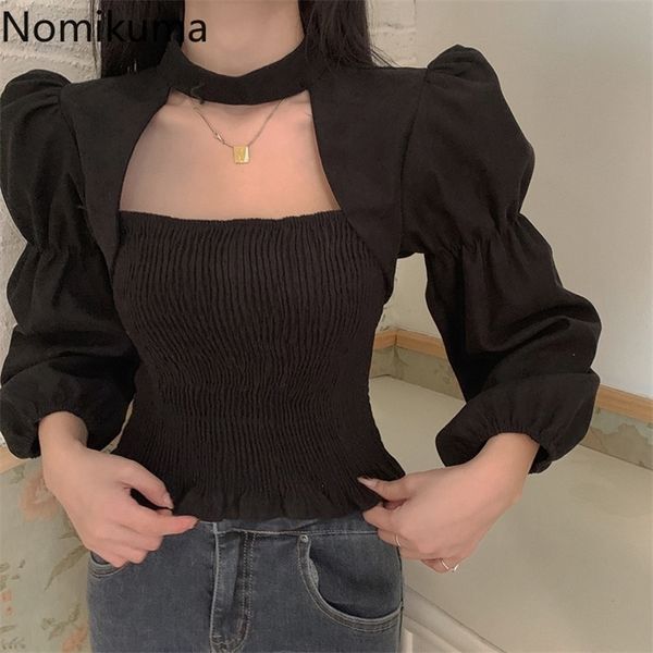 nomikuma korean stretch slim short women blouse halter puff long sleeve blusas femme autumn winter shirt 6d473 210308, White
nomikuma korean stretch slim short women blouse halter puff long sleeve blusas femme autumn winter shirt 6d473 210308, White
