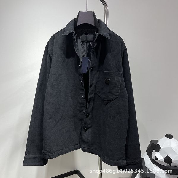 p home corduroy double cotton jacket shirt lapel button pocket triangular label versatile polo jacket jackets for women coats, Black;brown
p home corduroy double cotton jacket shirt lapel button pocket triangular label versatile polo jacket jackets for women coats, Black;brown