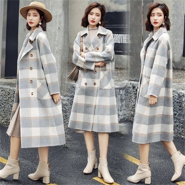 sweet plaid long coat for women wide-waisted wool coat and jacket turn-down collar pockets women clothes 201215, Black
sweet plaid long coat for women wide-waisted wool coat and jacket turn-down collar pockets women clothes 201215, Black