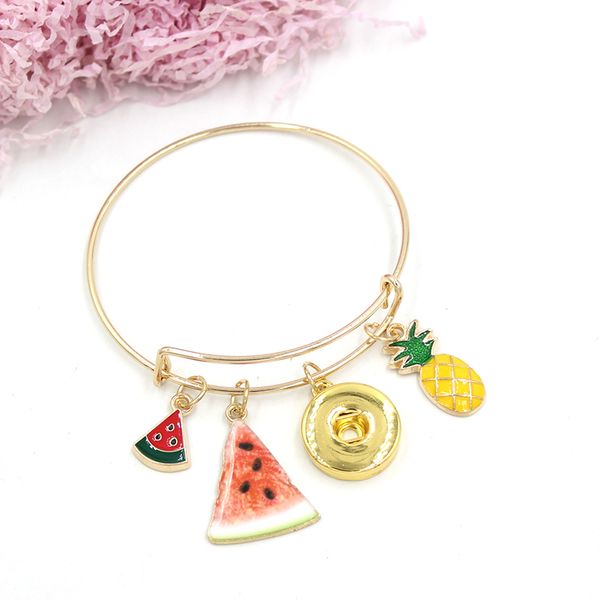 wholesale gold plated bracelet expandable wire bangle watermelon slices pineapple fruit bracelets for women gift pulsera snap jewelry, Golden;silver
wholesale gold plated bracelet expandable wire bangle watermelon slices pineapple fruit bracelets for women gift pulsera snap jewelry, Golden;silver