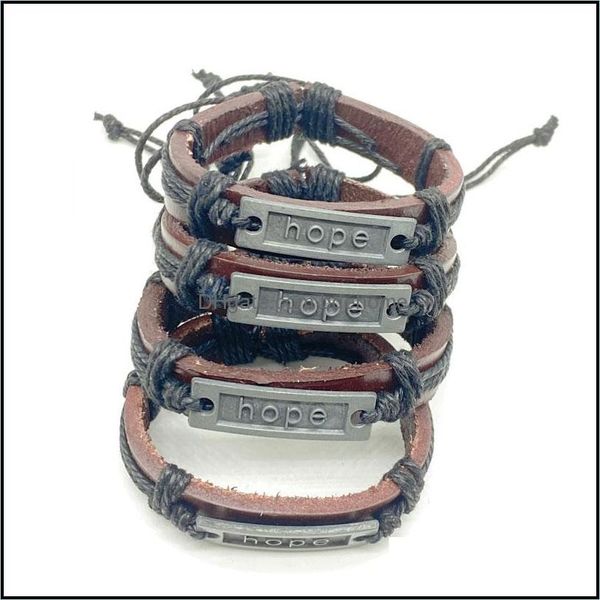 charm bracelets jewelry mtilayer leather rope braided handmade hope adjustable punk retro bangle f dhsez, Golden;silver
charm bracelets jewelry mtilayer leather rope braided handmade hope adjustable punk retro bangle f dhsez, Golden;silver