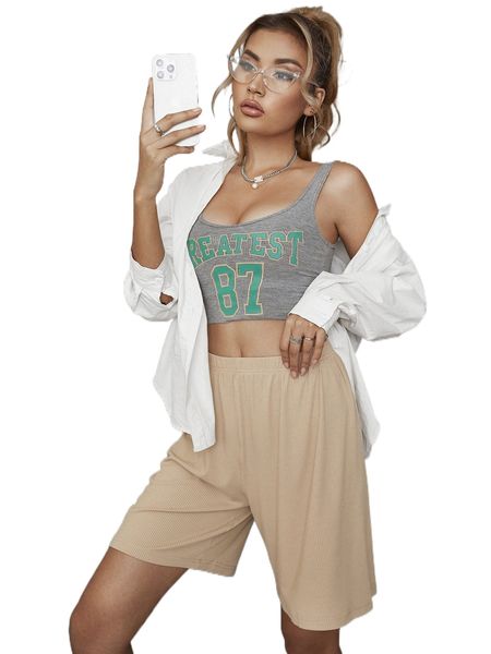 elastic waist rib-knit shorts h0mi#, White;black
elastic waist rib-knit shorts h0mi#, White;black