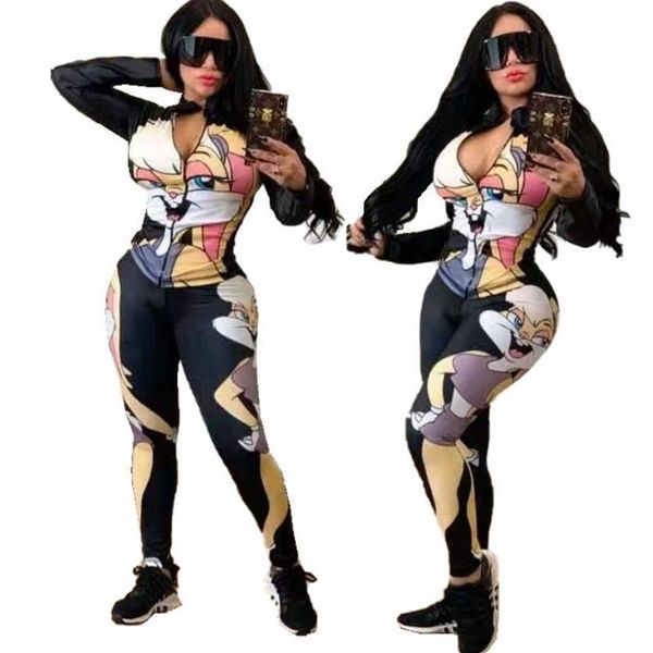 2020 two piece set tracksuit women clothes letter cartoon printed full sleeve zipper jacket lounge wear outfits matching sets lj200815, Gray
2020 two piece set tracksuit women clothes letter cartoon printed full sleeve zipper jacket lounge wear outfits matching sets lj200815, Gray