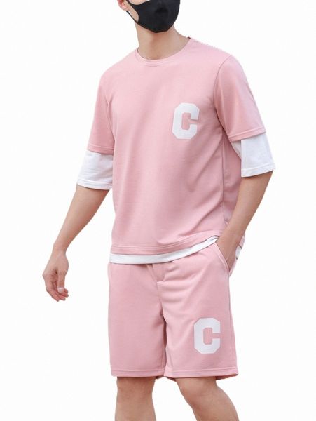 men letter graphic 2 in 1 tee & drawstring waist shorts w0zb#, Gray
men letter graphic 2 in 1 tee & drawstring waist shorts w0zb#, Gray