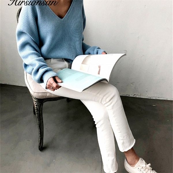 hirsionsan thicken sweater women vintage minimalist autumn winter sweater korean casual solid knitted pullovers v neck 201203, White;black
hirsionsan thicken sweater women vintage minimalist autumn winter sweater korean casual solid knitted pullovers v neck 201203, White;black