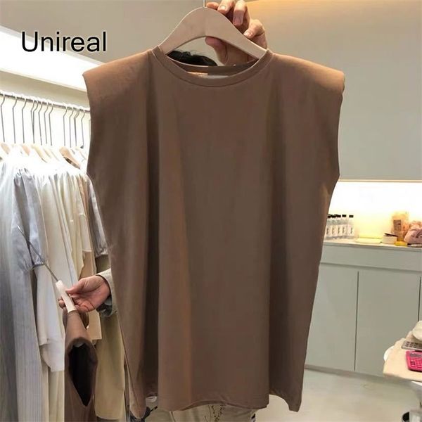 unireal summer streetwear women t-shirt sleeveless casual loose white t shirt female tshirts fashion tees 220321
unireal summer streetwear women t-shirt sleeveless casual loose white t shirt female tshirts fashion tees 220321