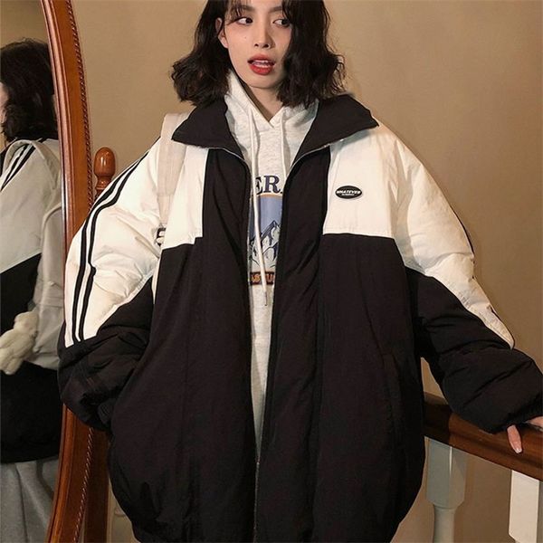 stitching contrast cotton jacket for men women korean loose thick coat trend winter neutral casual padded jacket 220816, Black
stitching contrast cotton jacket for men women korean loose thick coat trend winter neutral casual padded jacket 220816, Black