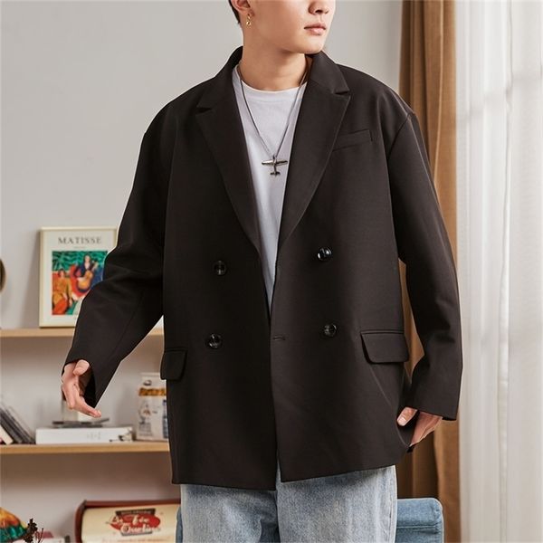 the new age season 2020 male han edition loose loose joker blazer handsome handsome lj201103, White;black
the new age season 2020 male han edition loose loose joker blazer handsome handsome lj201103, White;black