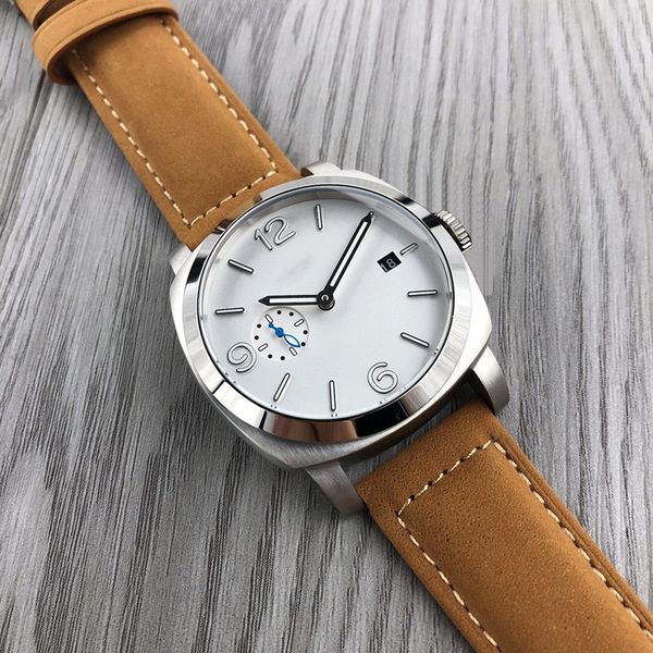 men watches automatic mechanical watch 44mm fashion business leather luminous wristwatches montre luxe, Slivery;brown
men watches automatic mechanical watch 44mm fashion business leather luminous wristwatches montre luxe, Slivery;brown