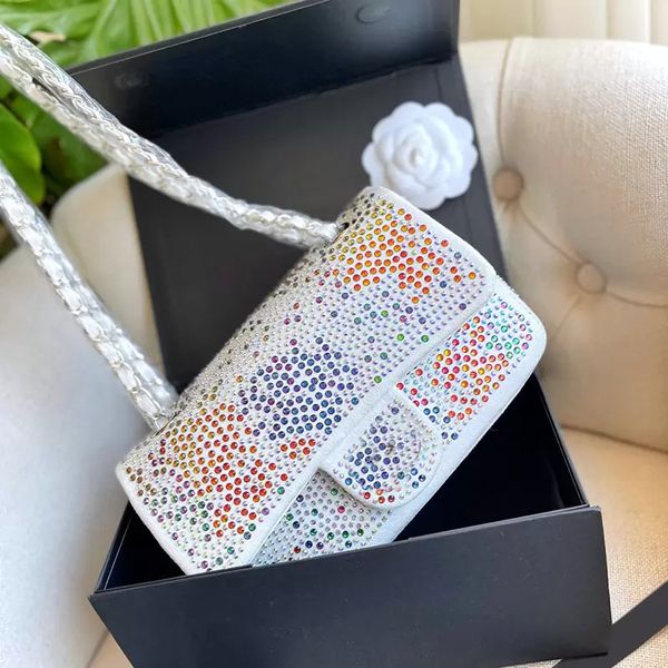 22ss strass calfskin classic mini flap silver hardware chain bags corful crystal blingbing handbags crossbody shoulder designer otdoor sacoc
22ss strass calfskin classic mini flap silver hardware chain bags corful crystal blingbing handbags crossbody shoulder designer otdoor sacoc