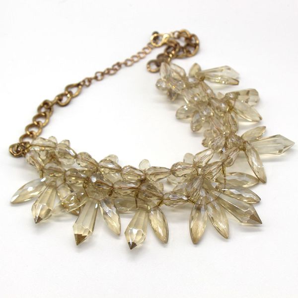charm creative original niche design glass necklace transparent exaggerated style dress accessories, Golden
charm creative original niche design glass necklace transparent exaggerated style dress accessories, Golden