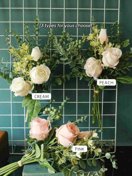 decorative flowers & wreaths 3 colors for artificial bouquet beautiful roses wedding home table decor arrange fake plants valentine's d
decorative flowers & wreaths 3 colors for artificial bouquet beautiful roses wedding home table decor arrange fake plants valentine's d