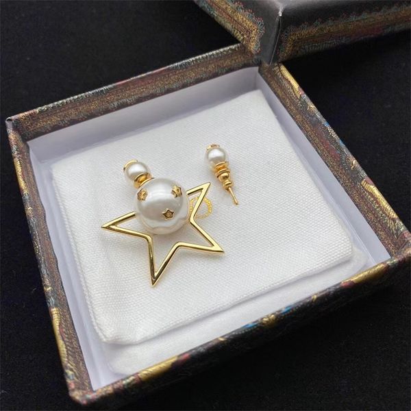 70% off clearance sale new pentagonal star pearl women's 925 silver needle earrings high quality, Golden
70% off clearance sale new pentagonal star pearl women's 925 silver needle earrings high quality, Golden