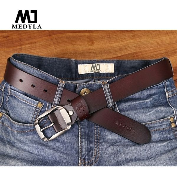 medyla men' belt genuine leather luxury strap classic vintage alloy pin buckle male jeans for men sm03 220402, Black;brown
medyla men' belt genuine leather luxury strap classic vintage alloy pin buckle male jeans for men sm03 220402, Black;brown