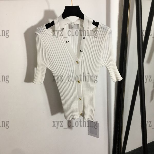 luxury womens t shirts customized small fragrant gold button v-neck off-the-shoulder short-sleeved slim knitted cardigan r girls knitting t-, White
luxury womens t shirts customized small fragrant gold button v-neck off-the-shoulder short-sleeved slim knitted cardigan r girls knitting t-, White