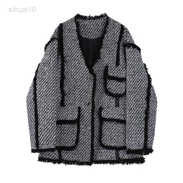 houndstooth weakened coat women autumn winter french retro small scent loose v neck thick sticks long sleeve female l220725, Black
houndstooth weakened coat women autumn winter french retro small scent loose v neck thick sticks long sleeve female l220725, Black