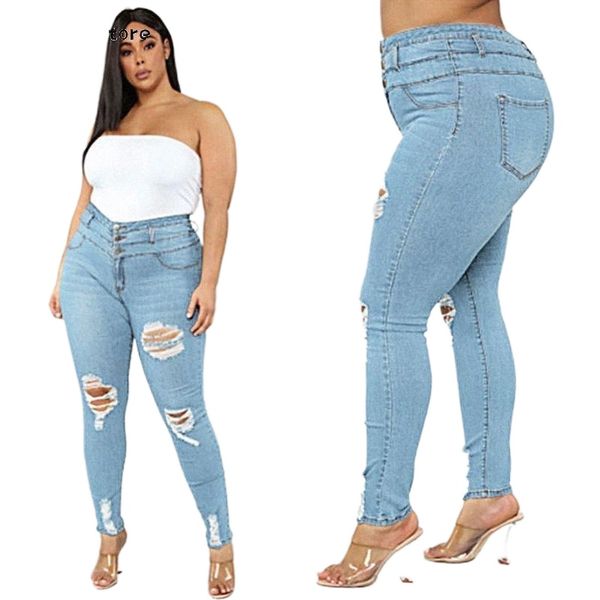 women's jeans plus size for women high waist ripped skinny fashion casual denim pencil pants l-5xl female clothing drop b2ce#, Blue
women's jeans plus size for women high waist ripped skinny fashion casual denim pencil pants l-5xl female clothing drop b2ce#, Blue