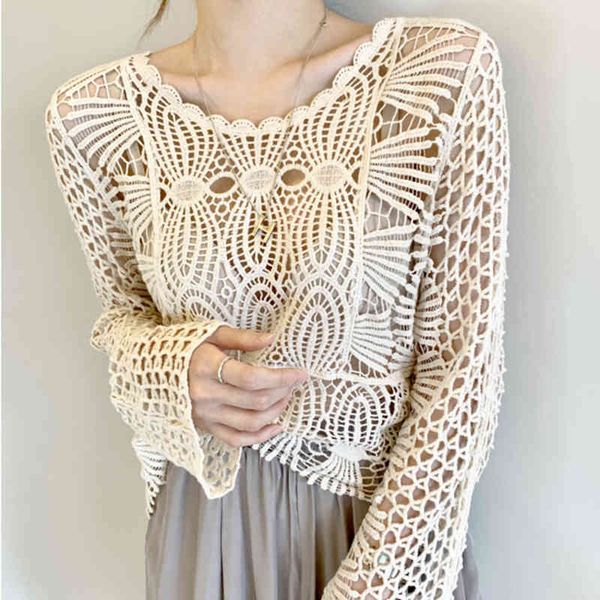 qoerlin summer hawaiian holiday hollow women white long sleeve loose beach mesh shirt lace embroidered knitted tees 210412
qoerlin summer hawaiian holiday hollow women white long sleeve loose beach mesh shirt lace embroidered knitted tees 210412