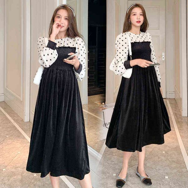 spring fashion maternity clothes polka dot puff pastry sleeve pregnant woman velvet dress stretched waist pregnancy formal dresses j220628, White
spring fashion maternity clothes polka dot puff pastry sleeve pregnant woman velvet dress stretched waist pregnancy formal dresses j220628, White