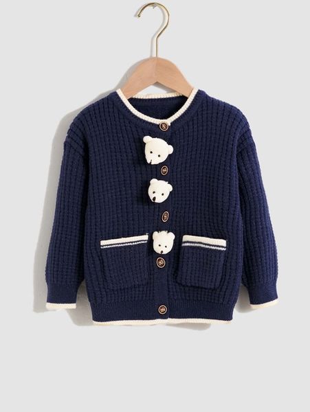 toddler boys dual pocket cardigan she, Blue 
toddler boys dual pocket cardigan she, Blue