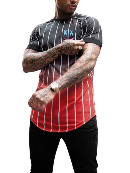 men striped & expression print raglan sleeve curved hem tee 84cg#, White;black
men striped & expression print raglan sleeve curved hem tee 84cg#, White;black