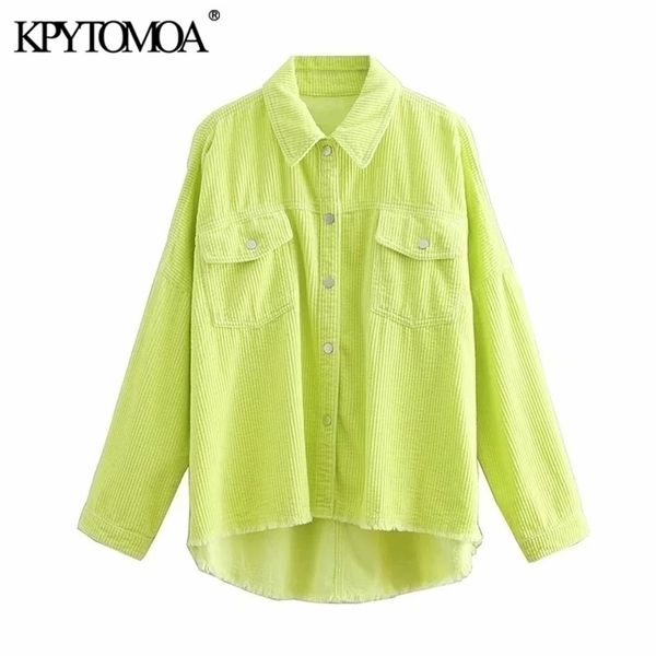 kpytomoa women fashion oversized frayed trim corduroy blouses vintage long sleeve pockets loose female shirts chic 210326, White
kpytomoa women fashion oversized frayed trim corduroy blouses vintage long sleeve pockets loose female shirts chic 210326, White