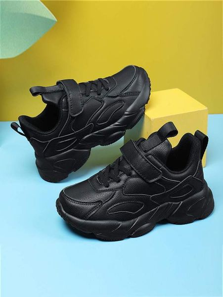 boys hook-and-loop fastener running shoes she, Black