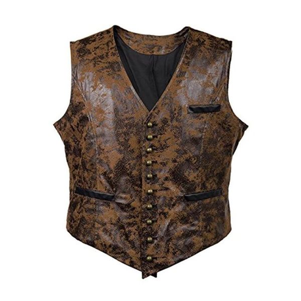 men's vests men's steampunk cosplay costume vest jacket rivet button faux leather cowboy waist coat chalecos para hombre, Black;white
men's vests men's steampunk cosplay costume vest jacket rivet button faux leather cowboy waist coat chalecos para hombre, Black;white
