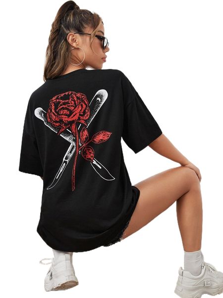 x nickbaileydesigns floral print drop shoulder tee n0mi#, White