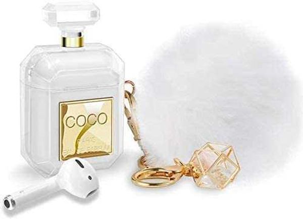 airpods case cute with keychain & fur ball perfume design silicone soft shockproof airpods 2 case cover for girls and women - gold
airpods case cute with keychain & fur ball perfume design silicone soft shockproof airpods 2 case cover for girls and women - gold