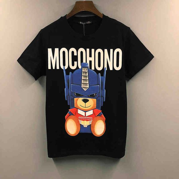 men's t-shirts t-shirt men's short sleeve fashion brand couple's printed bear robot loose cotton round neck upper clothes sum, White;black
men's t-shirts t-shirt men's short sleeve fashion brand couple's printed bear robot loose cotton round neck upper clothes sum, White;black