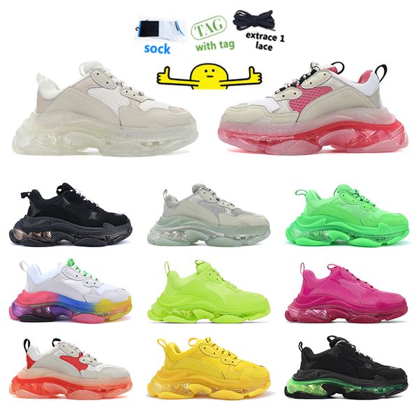 new colorful rainbow 2022 running shoes man and woman triple s clear sole white beige neon green pink red fluorescence
new colorful rainbow 2022 running shoes man and woman triple s clear sole white beige neon green pink red fluorescence